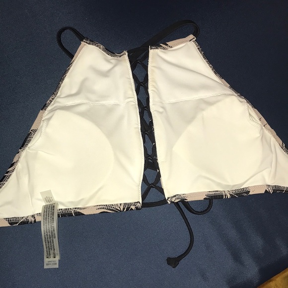 PINK Front Lace Bikini Top - Picture 2 of 5